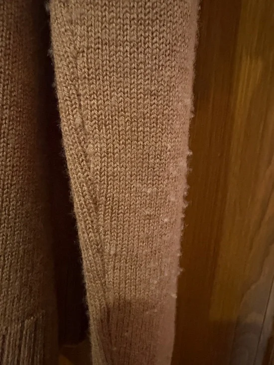 Cynthia Rowley Rust-Brown V-Neck Button Cardigan - Picture 6 of 6